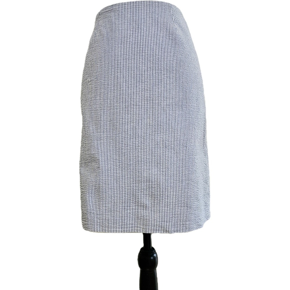 Brooks Brothers Blue & White Striped Seersucker Skirt Size 4 Preppy Country Club